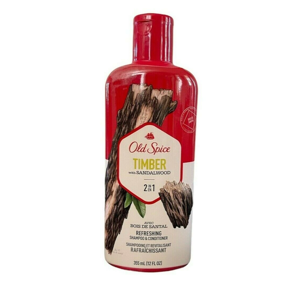 Old Spice TIMBER with Sandalwood 2 in 1 Shampoo & Conditioner 12oz